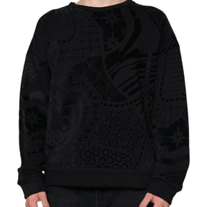 Dolce & Gabbana Black Printed Crew Neck Sweatshirt Sweater