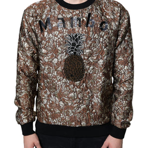 Dolce & Gabbana Brown Jacquard Mambo Pineapple Pullover Sweater