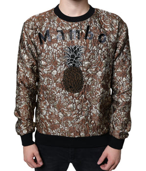 Dolce &amp; Gabbana Suéter tipo jersey con piña Mambo en jacquard marrón