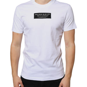 Dolce & Gabbana White Cotton DG Applique Casual T-shirt