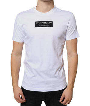 Dolce &amp; Gabbana Camiseta casual de algodón blanco con apliques DG