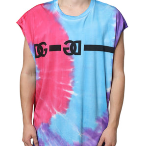 Dolce & Gabbana Multicolor Tie Dye Cotton Sleeveless T-shirt