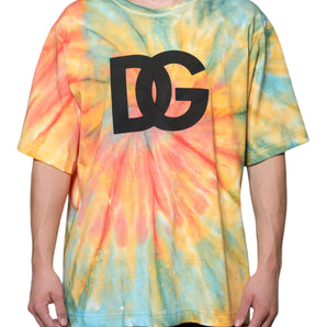 Dolce & Gabbana Multicolor Tie-Dye Logo Cotton T-shirt