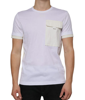 Dolce & Gabbana White Cotton Pocket Short Sleeves T-shirt