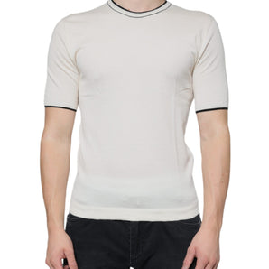 Dolce & Gabbana Off White Cashmere Short Sleeves T-shirt