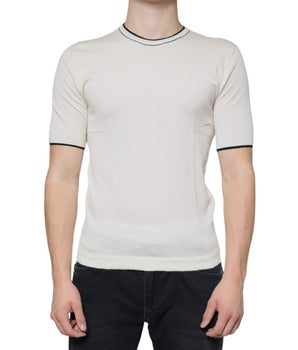 Dolce & Gabbana Off White Cashmere Short Sleeves T-shirt