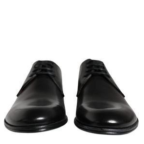 Dolce & Gabbana Black Leather Derby Formal Dress Shoes