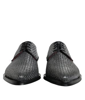 Dolce &amp; Gabbana Silver Polyurethane Derby Formal Dress Shoes