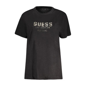 Guess Jeans Black Cotton Tops & T-Shirt