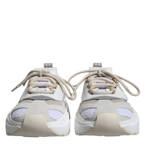 Dolce & Gabbana White Beige Leather Sport DAYMASTER Sneakers Shoes