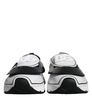 Dolce & Gabbana White Black Logo Plaque Daymaster Sneakers Shoes