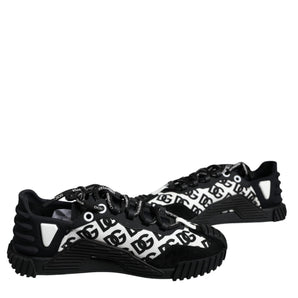 Dolce & Gabbana Black Logo Lace Up Low Top NS1 Sneakers Shoes