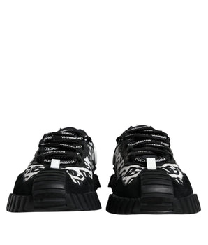 Dolce & Gabbana Black Logo Lace Up Low Top NS1 Sneakers Shoes