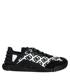 Dolce & Gabbana Black Logo Lace Up Low Top NS1 Sneakers Shoes