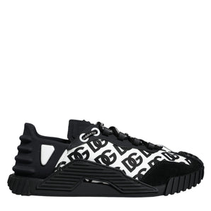 Dolce & Gabbana Black Logo Lace Up Low Top NS1 Sneakers Shoes