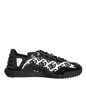 Dolce & Gabbana Black Logo Lace Up Low Top NS1 Sneakers Shoes