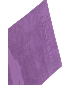 Trussardi Beachwear Purple Cotton Men Swim Towel