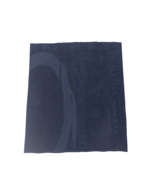 Trussardi Beachwear Blue Cotton Men's Beach Towel
