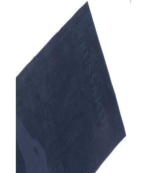 Trussardi Beachwear Blue Cotton Men's Beach Towel