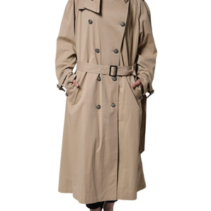 Dolce & Gabbana Khaki Double Breasted Trench Coat Jacket