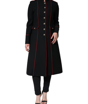 Dolce &amp; Gabbana Gabardina negra con botonadura única