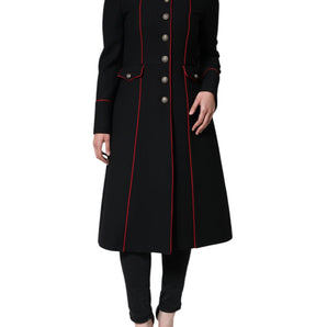 Dolce & Gabbana Black Single Breasted Trench Coat Jacket