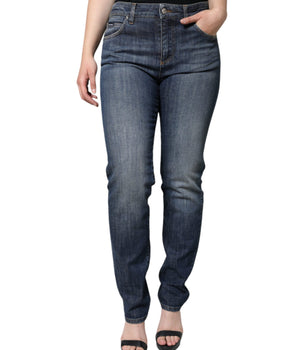 Dolce &amp; Gabbana Vaqueros pitillo elásticos de algodón azul oscuro