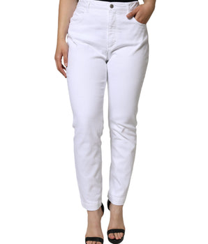 Dolce &amp; Gabbana Vaqueros pitillo AUDREY elásticos de algodón blanco