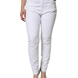 Dolce &amp; Gabbana White Cotton Stretch AUDREY Skinny Jeans