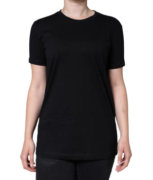 Dolce &amp; Gabbana Black Cotton Crew Neck Short Sleeve T-shirt