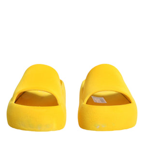 Dolce & Gabbana Yellow Rubber Slides Sandals Beachwear Shoes