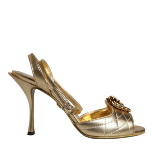 Dolce & Gabbana Gold Devotion Embellished Keira Sandals Shoes