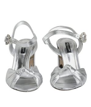 Dolce &amp; Gabbana Silver Mirror Heels KEIRA Sandals Shoes