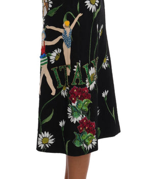 Dolce &amp; Gabbana Embellished A-Line Mid-Calf Skirt