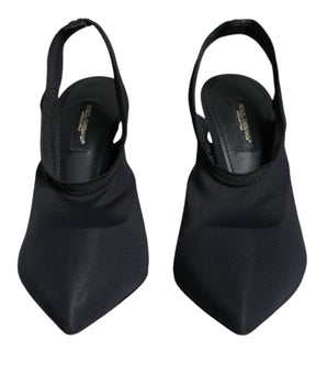 Dolce &amp; Gabbana Zapatos negros con tacón elástico y tira trasera