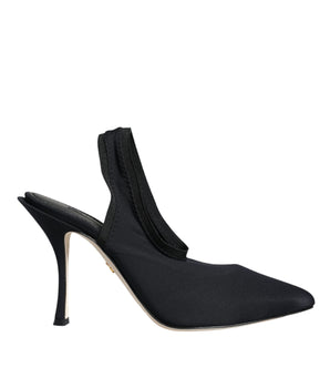 Dolce &amp; Gabbana Zapatos negros con tacón elástico y tira trasera