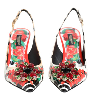 Dolce &amp; Gabbana Zapatos destalonados con tacón de cristal multicolor