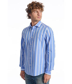 Baldinini Trend Light Blue Cotton Men Shirt