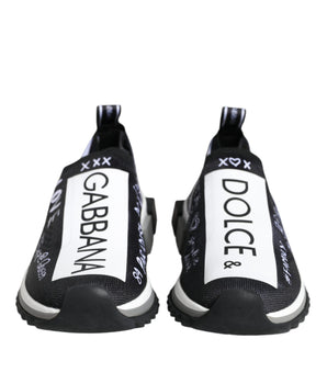 Dolce &amp; Gabbana Black White Sorrento Low Top Sneakers Shoes