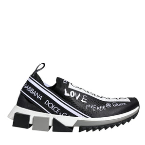 Dolce & Gabbana Black White Sorrento Low Top Sneakers Shoes