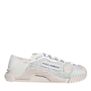 Dolce & Gabbana White Lace NS1 Low Top Sneaker Sports Shoes