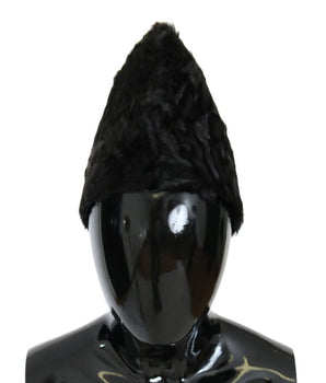 Dolce & Gabbana Black Xiangao Lamb Fur Beanie Dolce & Gabbana 