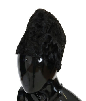 Dolce & Gabbana Black Xiangao Lamb Fur Beanie Dolce & Gabbana 