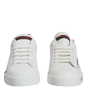 Dolce &amp; Gabbana Blanco Rojo Portofino Zapatillas Bajas Zapatos