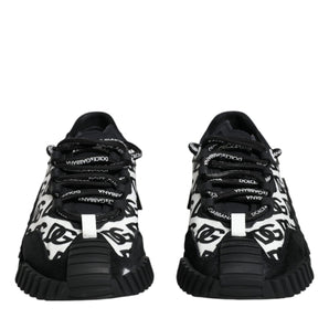 Dolce & Gabbana Black Logo Lace Up Low Top NS1 Sneakers Shoes