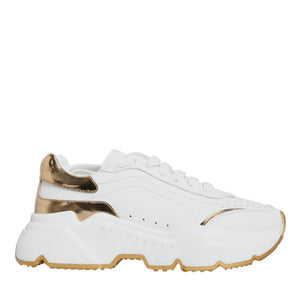 Dolce & Gabbana White Gold Daymaster Low Top Sneakers Shoes