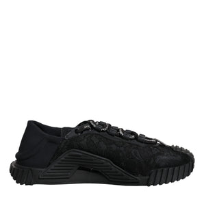 Dolce & Gabbana Black Lace Up Low Top NS1 Sneakers Shoes