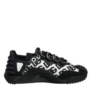 Dolce & Gabbana Black Logo Lace Up Low Top NS1 Sneakers Shoes