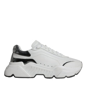 Dolce & Gabbana Silver White Daymaster Low Top Sneakers Shoes