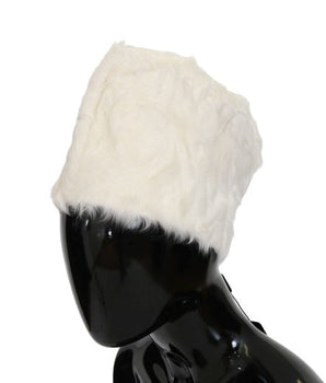 Dolce & Gabbana White Xiangao Lamb Fur Beanie Dolce & Gabbana 